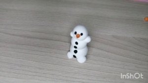 Снеговик из воздушного пластилина лепка