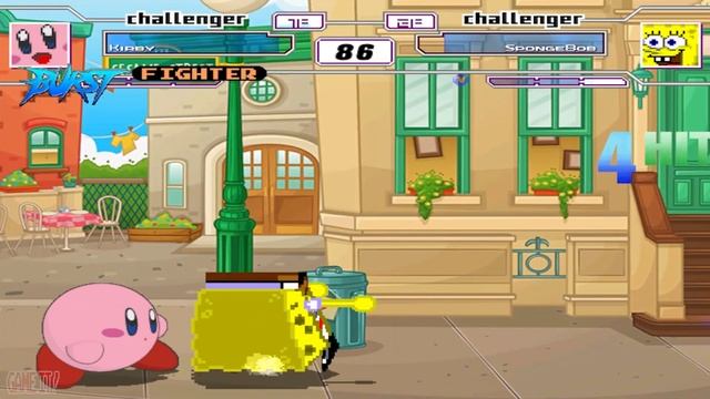 KIRBY VERSUS SPONGEBOB STREET FIGHT @SESAME STREET