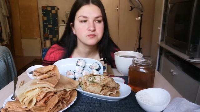 Мукбанг/блины/роллы/Прощёное воскресе́нье/традиции /масличные гуляния. смотреть онлайн