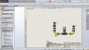 Solidworks Routing: Фланцевое соединение.  Крепеж (монтаж болтов). Flange connection. Adding screws