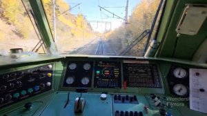 Золотая осень 2023 из кабины машиниста пассажирского поезда. Природа Байкала!