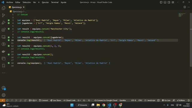 ARRAY CONCAT  de JavaScript ?? #javascript #concat