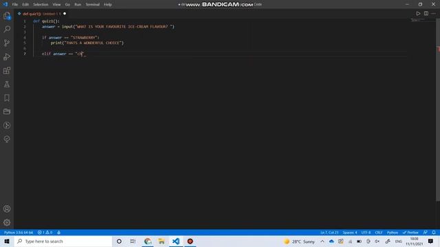 CREATING A QUIZ GAME IN PYTHON #1