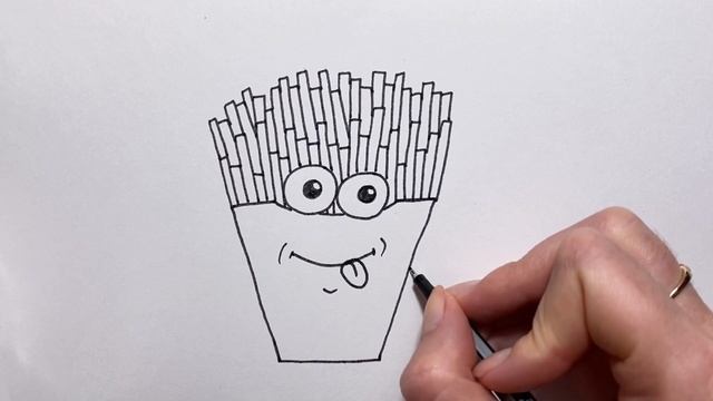 Как нарисовать Картофель ФРИ/how to draw french fries