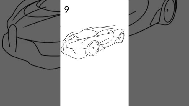 How to draw a new buggati cheron | Как нарисовать новый Bugatti cheron