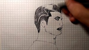 Как нарисовть Криштиану Роналду ручкой, просто, поэтапно, шаг за шагом