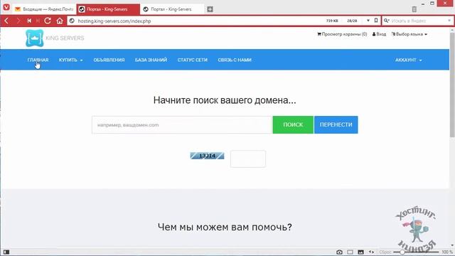 Хостинг King-servers.com. Как войти в панель управления своим хостингом смотреть онлайн