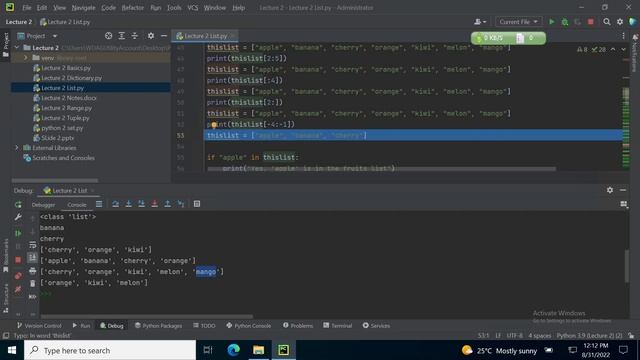 Python Basics Lecture 2: advance data type LIST смотреть онлайн