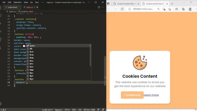 Cookie Consent Box using HTML CSS & JavaScript  Learn to Set Cookies to the User Browser