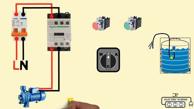 float switch connection auto & manual single phase water pump
