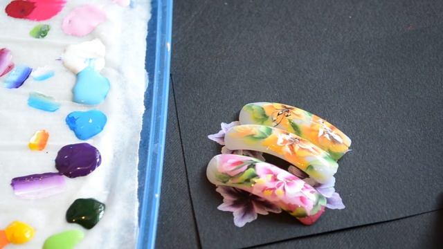 Дизайн ногтей,учимся "китайке",9 урок, рисуем цветы "лилии" смотреть онлайн