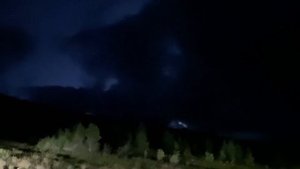 «Огненные шары» на перевале Дятлова (светящиеся облака) ночью август 2021
