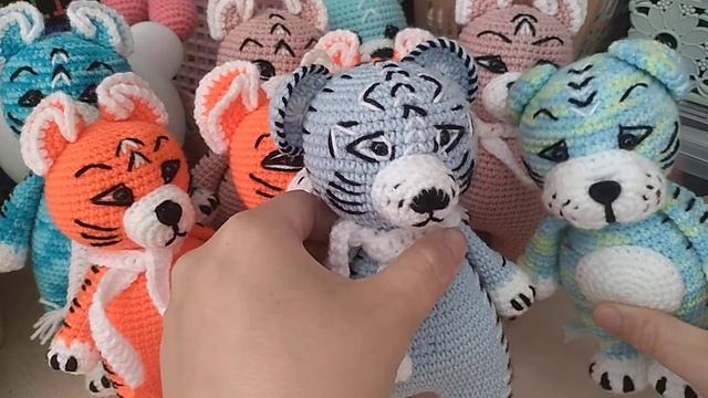 тигрята вязаные игрушки