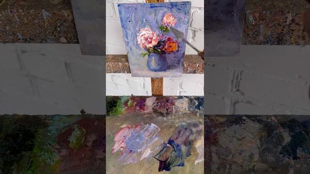 Рисуем цветы масляными красками смотреть онлайн