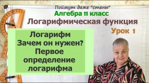 Логарифм числа. Определение первое. Компоненты логарифма. Алгебра 11 класс