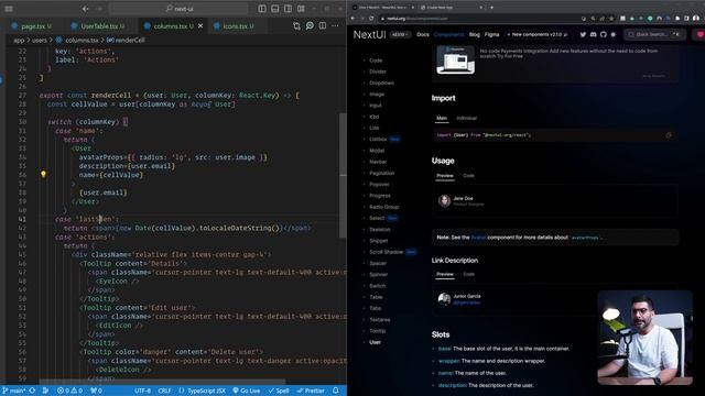 NextUI Table Component in NextJs