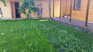 первый покос газонной травы