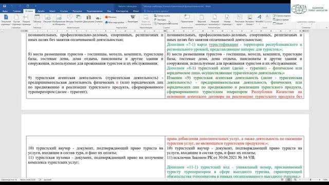 Рабочая встреча по разъяснению о внесении изменений и дополнений в Закон «О туристской деятельности