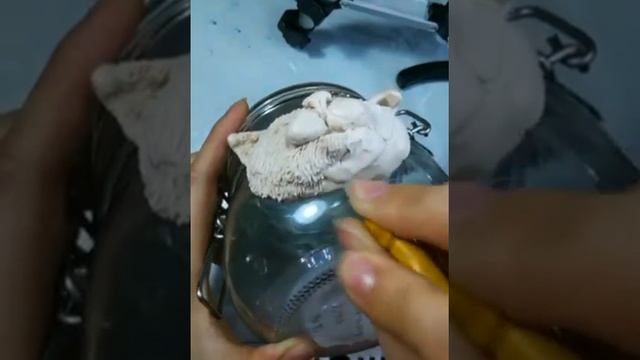 2ой урок часть 2 МК по созданию игрушки в смешанной технике с полимерной глиной. Шерстка и зубки.