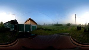 Туманное утро в деревне Пакуль в формате 360, Красноярский край. GoPro MAX