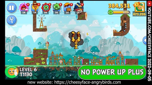 Angry Birds Friends Level 6 Tournament 1130 NO Power UP PLUS Walkthrough