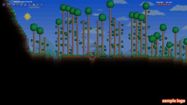 Terraria №1. Как построить  дом, находим руду