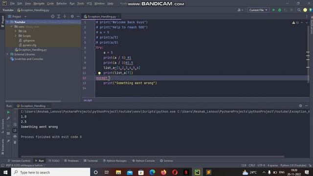Exception Handling in Python || Try and Except Block || #python @ReshabSah