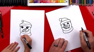 How To Draw A Snowman Как легко нарисовать Снеговика