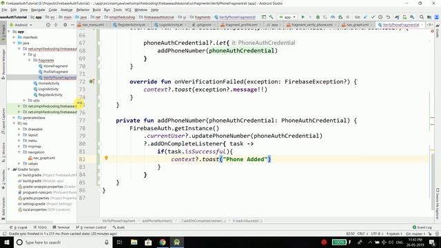 #9 Firebase Authentication Tutorial - Phone Authentication