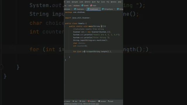 Finding Vowels from the given string using java program #javaprogramming #javacoding #java #strings