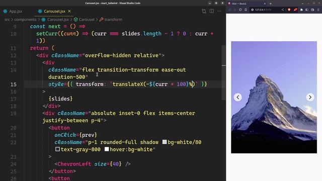 Build a Carousel Component like Instagram purely in ReactJS and TailwindCSS