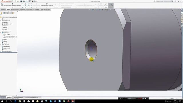 Solidworks. Урок 20.4 Простановка КОНИЧЕСКОЙ РЕЗЬБЫ по ГОСТ - создание чертежа