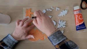 -Test- "Modeling clay" Action *On réalise des feuilles d'automne* #scrapbooking #mixedmedia #clayar