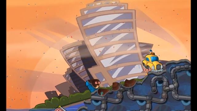 Worms Reloaded - Прохождение - 2 уровень.