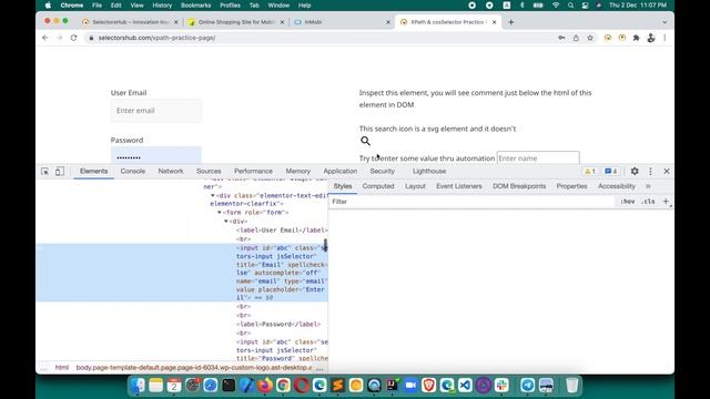 Automatically generate the XPath relative to other element using SelectorsHub | Axes xpath