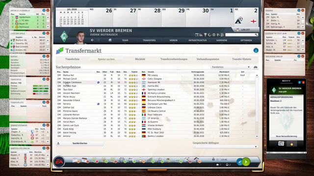 Lets Play -- Fifa Manager  Juli 2028  Werder Bremen  137 Fussball Manager 17 FM14 FM17