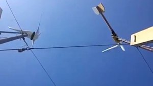 Заводской ветрогенератор против  моего самодельного, и реакция на ветер.