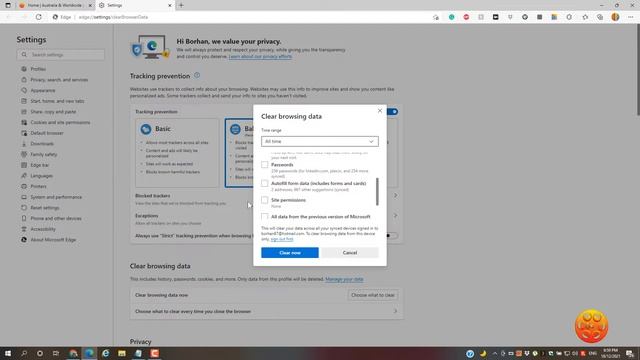 How to clear your cookies using Micosoft Edge