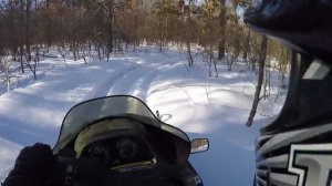 Carving Trail With MASSIVE 2-Up Snowmobile -Not Easy!