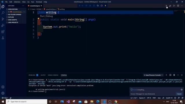 Exception In Thread Main Java.lang.error Unresolved Compilation Problem In Java Solved