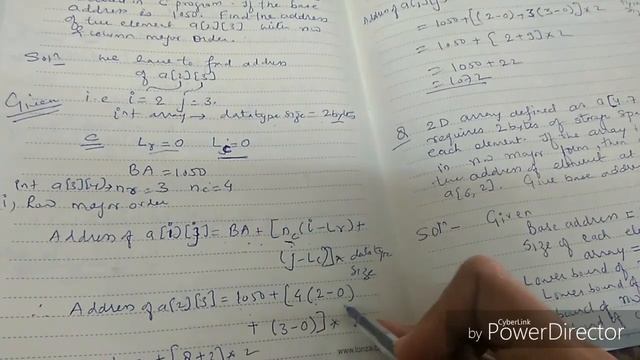 Address calculation in two dimensional array- lecture 24