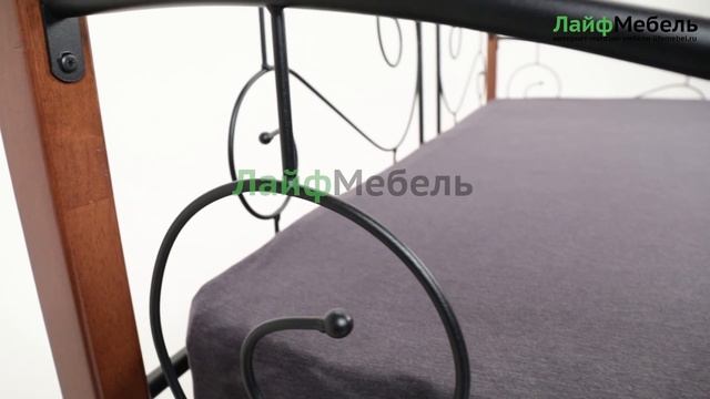 Кровать односпальная 6140 темный дуб