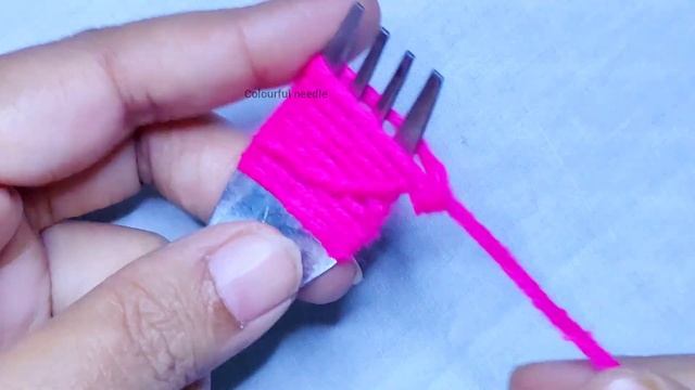 Woolen Thread Craft| DIY Woolen Flowers For Beginners| Super Easy Craft With Fork| Amazing Tricks