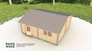 Дачный дом 6x6 из бруса (сборка 3d)