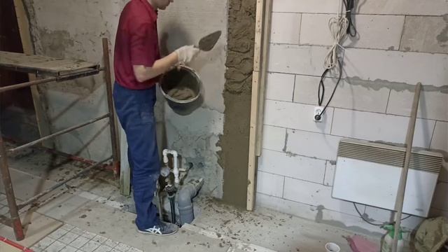 Штукатурим стены из шлакобетона - переходы и углы смотреть онлайн