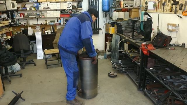 Печь на отработке из газового баллона. смотреть онлайн