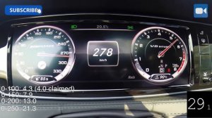 Mercedes S63 AMG МАКСИМАЛЬНАЯ СКОРОСТЬ 309 km h Autobahn Test Drive & Sound