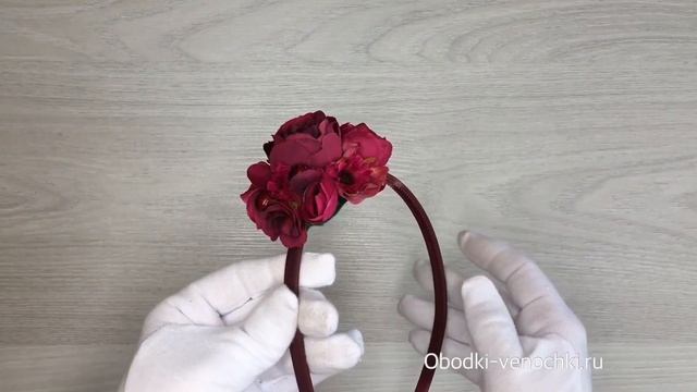 Видео обзор - ободок для волос с цветами "Винья" смотреть онлайн