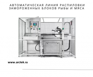 Автоматическая линия распиловки замороженных блоков рыбы