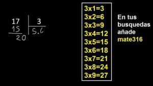 dividir 17 entre 3 , como dividir